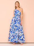 Blue printed summer dress