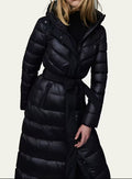 Black long waist padded coat
