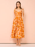 Orange  Printed summer dress