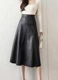 Black Leather long skirt
