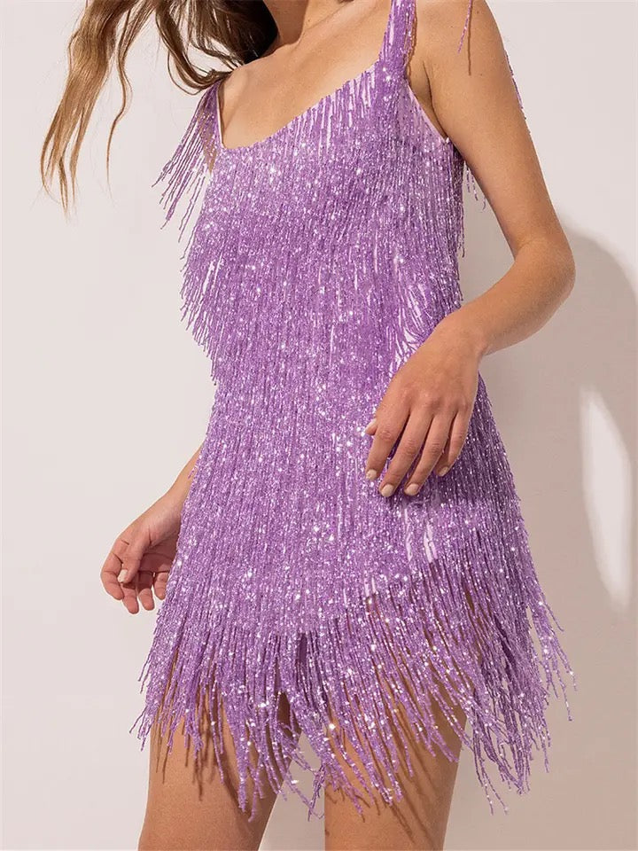 Lilac Tassel Dress