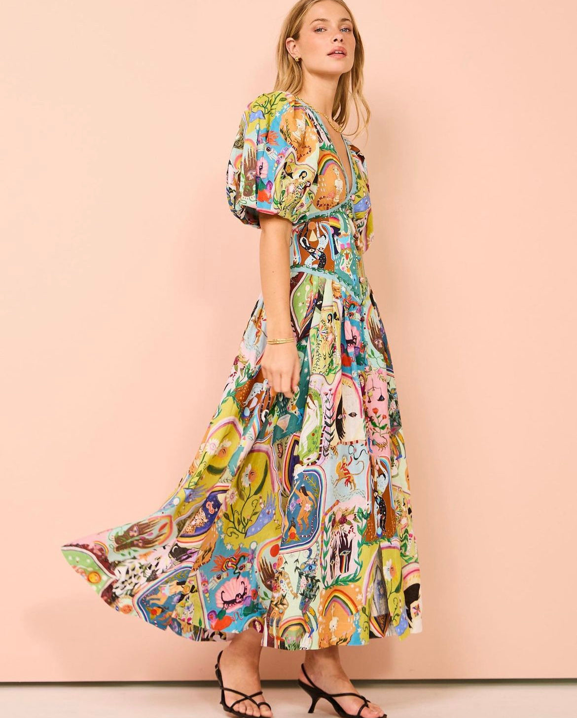 Blue Printed summer dress