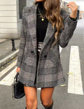 Black & white check coat