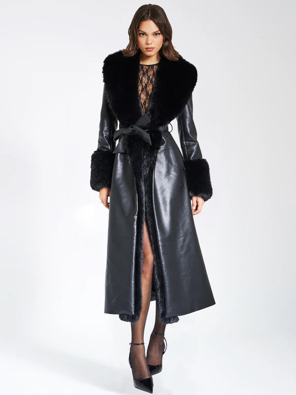 Black Fur Overcoat